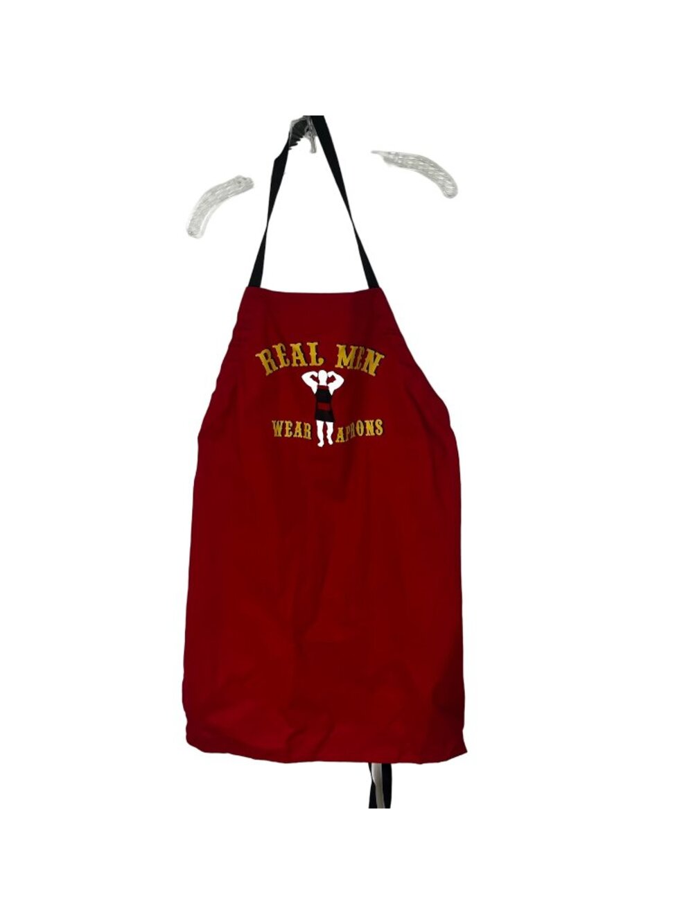 Ritz Graphic Print Apron Real Men Wear Aprons Mens OS Red Tie Back